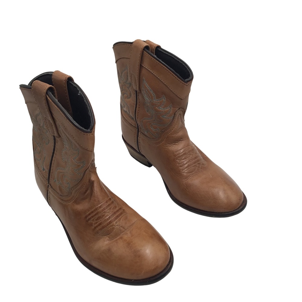 Dingo Antique Tan Leather Western Cowboy Boots Ankle Height Mens